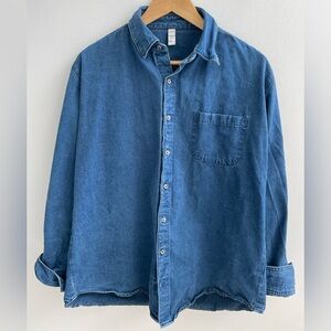 denim american apparel long sleeve shirt